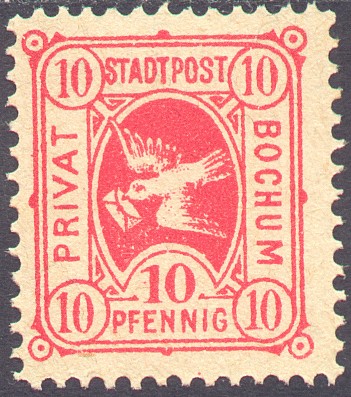 10 p red, "Dove with letter"