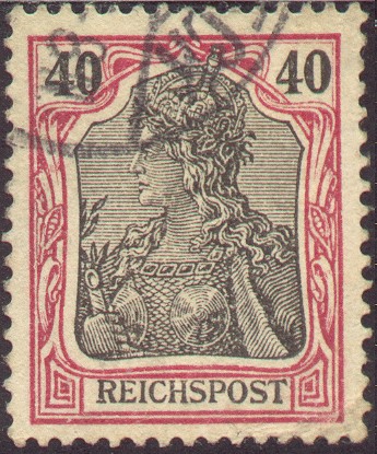 40 p red and black "Reichspost"