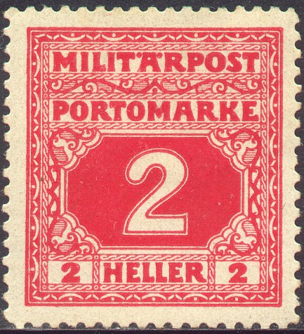 2 h red "Militarpost portomarke"